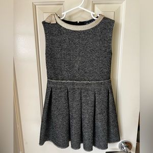 Dark Grey and Silver Metallic Dress with Gold Metallic Detailing